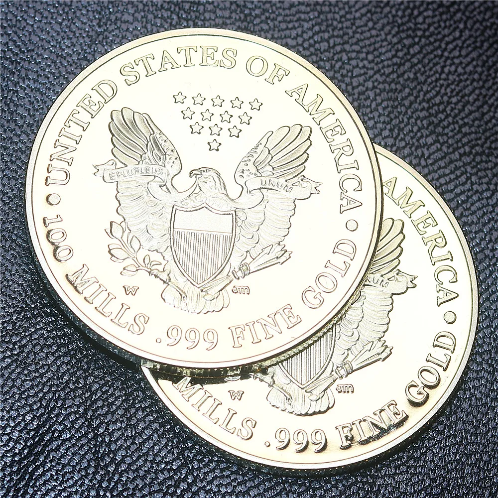 2000 Liberty & American Eagle Gold Souvenir 1OZ US Gold Plated Coin,Excellent US Eagle Gold Clad Coin (39)