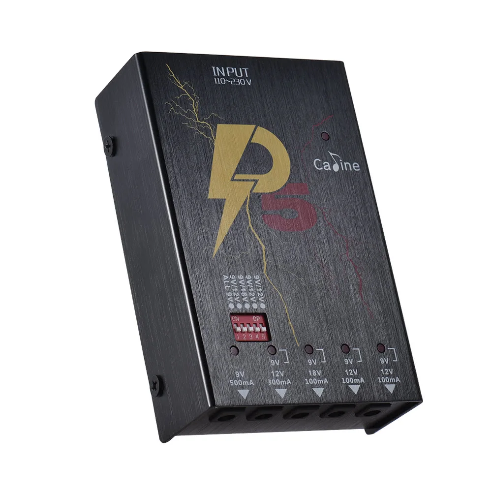 Caline P5 Guitar Effect Power Supply Station 5 Isolated DC 9V 12V 18V Outputs with Short Circuit Protection
Caline P5 Guitar Effect Power Supply Station 5 Isolated DC 9V 12V 18V Outputs with Short Circuit Protection