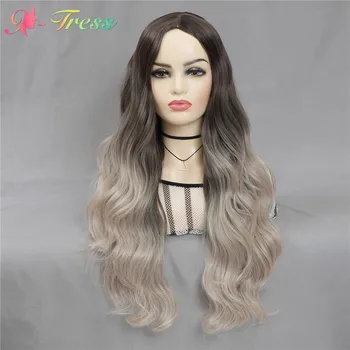 X-TRESS Ombre Grey Synthetic Wigs For Women Black Root 22" Long Body Wave Soft Natural Cosplay Daily Use Middle Part Hair Wig 
X-TRESS Ombre Grey Synthetic Wigs For Women Black Root 22" Long Body Wave Soft Natural Cosplay Daily Use Middle Part Hair Wig