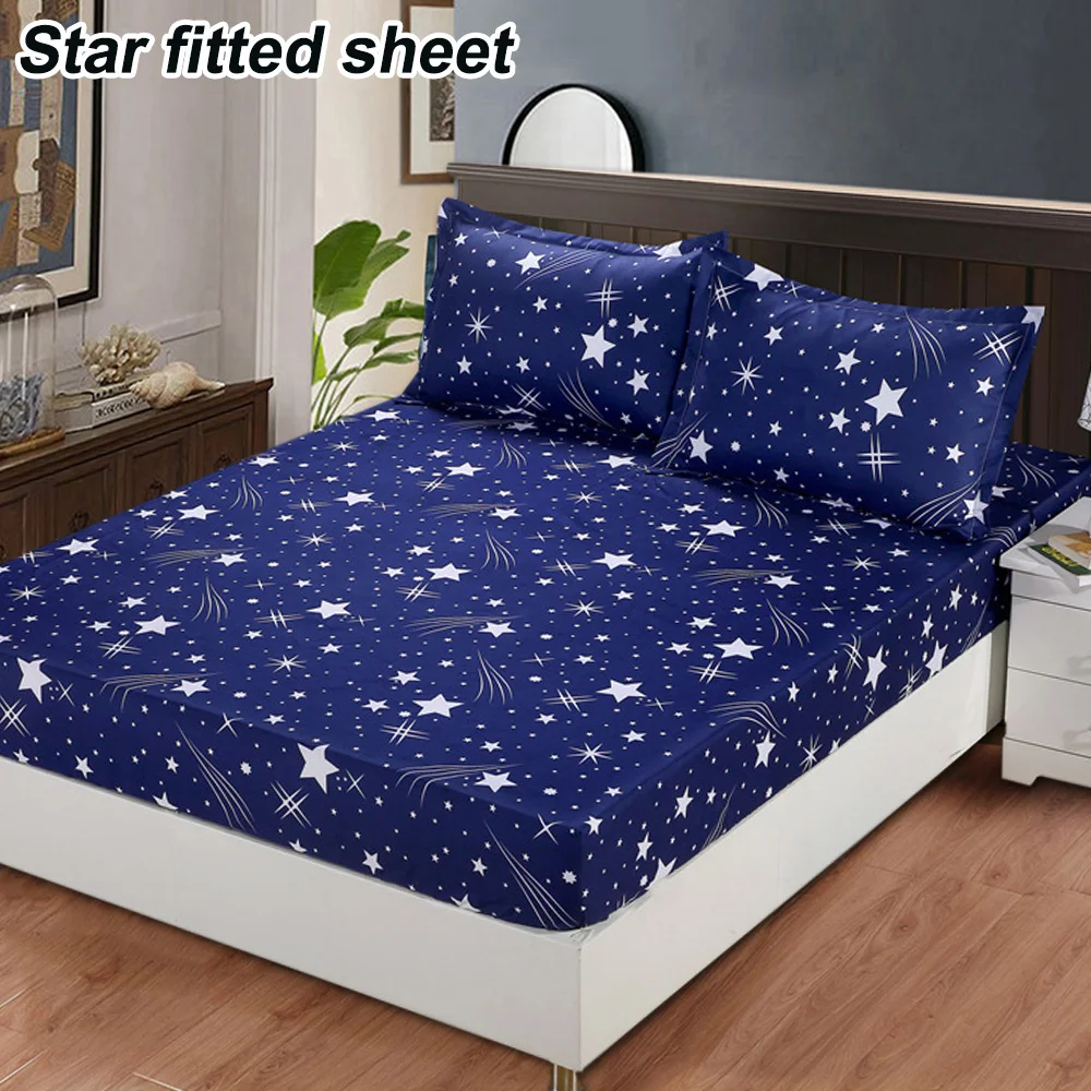 Bed Sheet with Pillowcase Geometric Printed Fitted Sheet With Elastic Bed Linen Polyester Mattress Covers Queen Size
Bed Sheet with Pillowcase Geometric Printed Fitted Sheet With Elastic Bed Linen Polyester Mattress Covers Queen Size