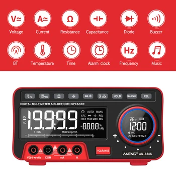 LCD Display Bench Type Digital Multimeters Volt Amp Ohm Capacitance Hz 19999 Counts Automatic Range Tester With Battery
LCD Display Bench Type Digital Multimeters Volt Amp Ohm Capacitance Hz 19999 Counts Automatic Range Tester With Battery