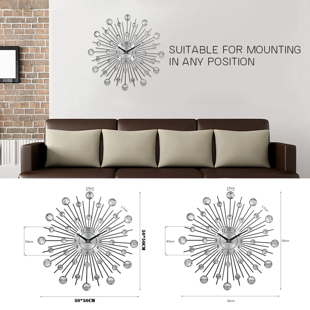 European Creative Crystal Metal Wall Clock Modern Home Wooden Living Room Mute Clock Fashion Decorative Quartz Clock Hot Gift
European Creative Crystal Metal Wall Clock Modern Home Wooden Living Room Mute Clock Fashion Decorative Quartz Clock Hot Gift