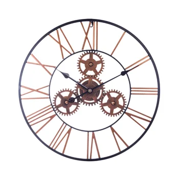 24 Inches 60cm Wrought Iron Hollow Gear Mute Wall Clock Roman Numeral Silent Hanging Clock for Home Decor - Retro Golden + Black
24 Inches 60cm Wrought Iron Hollow Gear Mute Wall Clock Roman Numeral Silent Hanging Clock for Home Decor - Retro Golden + Black