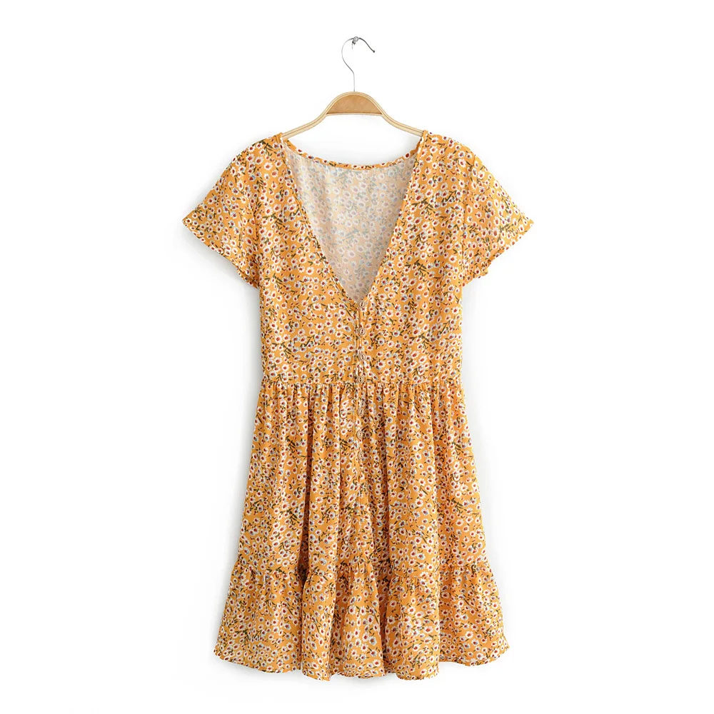 2019 Spring Europe And America WOMEN'S Dress Vacation Style V-neck Short Sleeve Beach One-piece Dress 310
2019 Spring Europe And America WOMEN'S Dress Vacation Style V-neck Short Sleeve Beach One-piece Dress 310