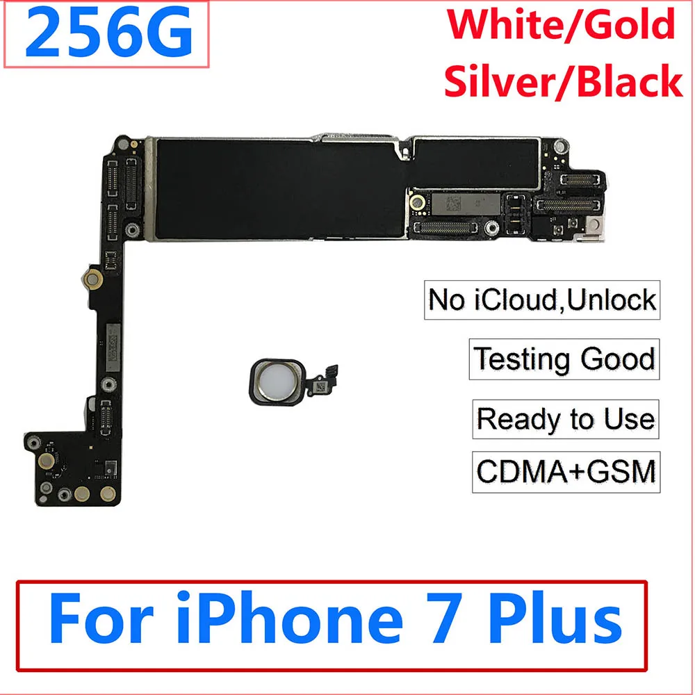 256GB Unlocked for iphone 7 Plus Motherboard With / Without Touch ID,No iCloud for iphone 7Plus 7P Mainboard,100% Original 
256GB Unlocked for iphone 7 Plus Motherboard With / Without Touch ID,No iCloud for iphone 7Plus 7P Mainboard,100% Original
