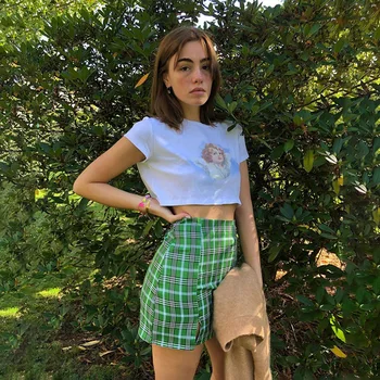 Summer new slit skirts 2020 high waist plaid cut skirt women streetwear vintage green short mini skirt beach holiday skirt falda
Summer new slit skirts 2020 high waist plaid cut skirt women streetwear vintage green short mini skirt beach holiday skirt falda