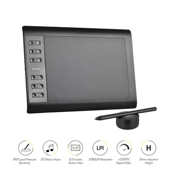 Bosto 1060 Plus Digital Graphic Painting Animation Tablet Pad 8192 Level Pressure Sensitivity with Wireless Battery-free Stylus 
Bosto 1060 Plus Digital Graphic Painting Animation Tablet Pad 8192 Level Pressure Sensitivity with Wireless Battery-free Stylus