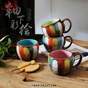 FSILE 350ML Classic Ceramic Water Cup Mug Creative Hand Color Coffee Cup Milk Cup Couple Cup Breakfast Cup Mug with Lid Spoon
FSILE 350ML Classic Ceramic Water Cup Mug Creative Hand Color Coffee Cup Milk Cup Couple Cup Breakfast Cup Mug with Lid Spoon