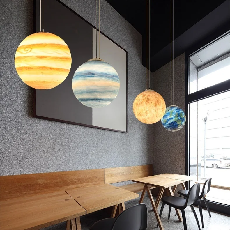 Nordic Creative Universe Planet Acrylic Pendant Light Moon Sun Earth Mars Uranus Mercury Jupiter Saturn Planet Lamps luminaire
Nordic Creative Universe Planet Acrylic Pendant Light Moon Sun Earth Mars Uranus Mercury Jupiter Saturn Planet Lamps luminaire