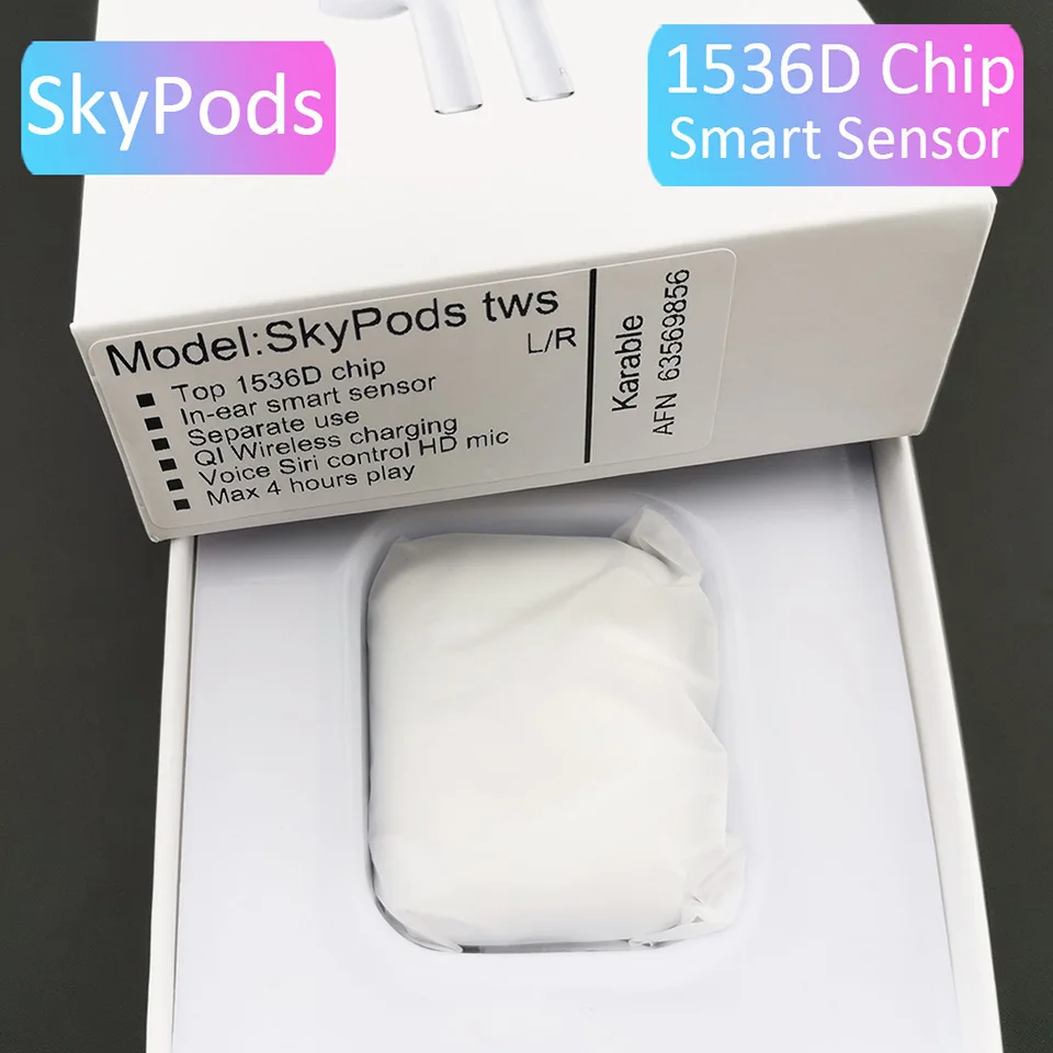 Smart Sensor SkyPods Tws 1:1 Replica Aire2 Wireless Bluetooth Earphones PK i60 i200 i800 i5000 i9000 TWS + Wireless charger
Smart Sensor SkyPods Tws 1:1 Replica Aire2 Wireless Bluetooth Earphones PK i60 i200 i800 i5000 i9000 TWS + Wireless charger