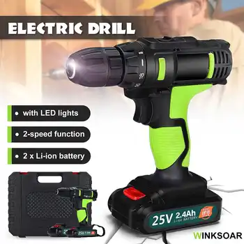 25V Cordless Electric Drill 2 Speed 18+1 Torque Electric Screwdriver Mini Wireless Power Driver Screw Driver Drill With Battery
25V Cordless Electric Drill 2 Speed 18+1 Torque Electric Screwdriver Mini Wireless Power Driver Screw Driver Drill With Battery