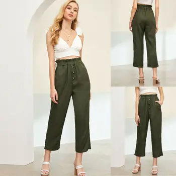 Treny Women Summer High Waist Frill Waist Button Front Straight Leg Crop Pants
Treny Women Summer High Waist Frill Waist Button Front Straight Leg Crop Pants