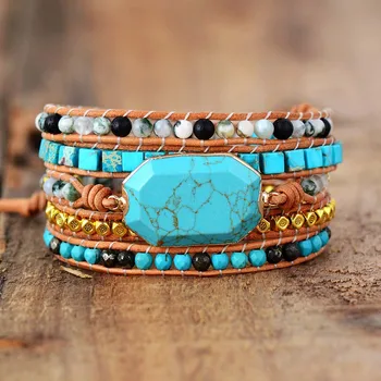 Exclusive Beaded Wrap Bracelets Boho Natural Stone Tibetan Beads Leather Wrap Bracelet Statement Cuff Bangles Bracelets Gifts
Exclusive Beaded Wrap Bracelets Boho Natural Stone Tibetan Beads Leather Wrap Bracelet Statement Cuff Bangles Bracelets Gifts