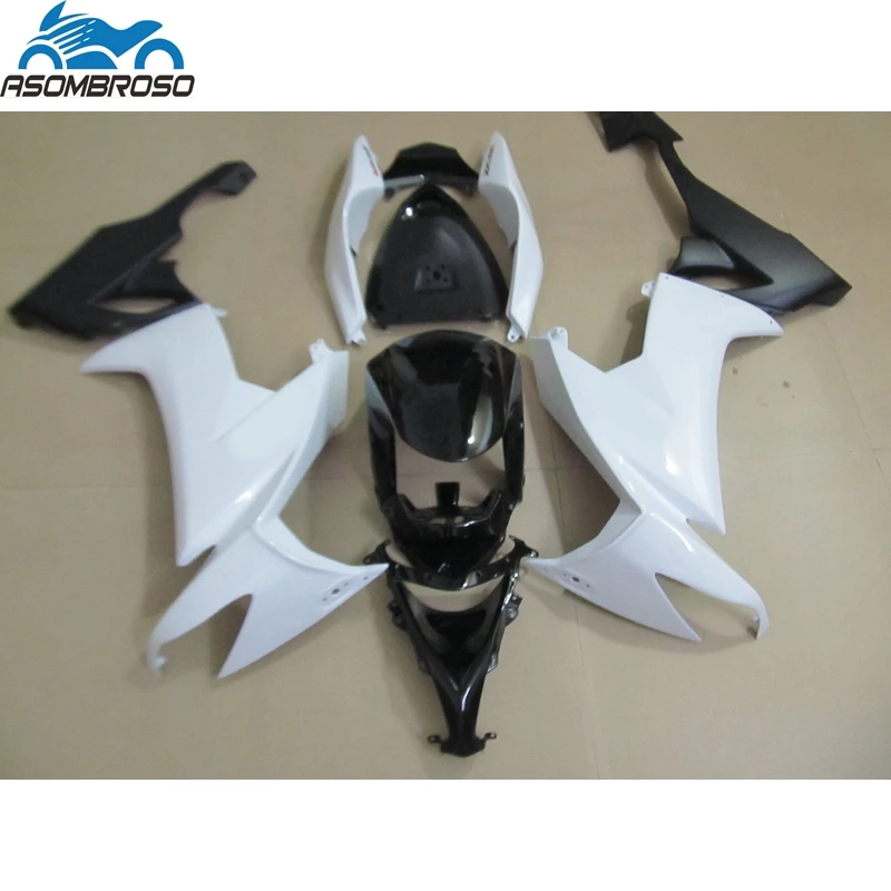 

High Quality Motorcycle bodyparts for Kawasaki Ninja ZX10R fairing kit 2008-2010 white black fairing set zx10r 08 09 10 ZM01