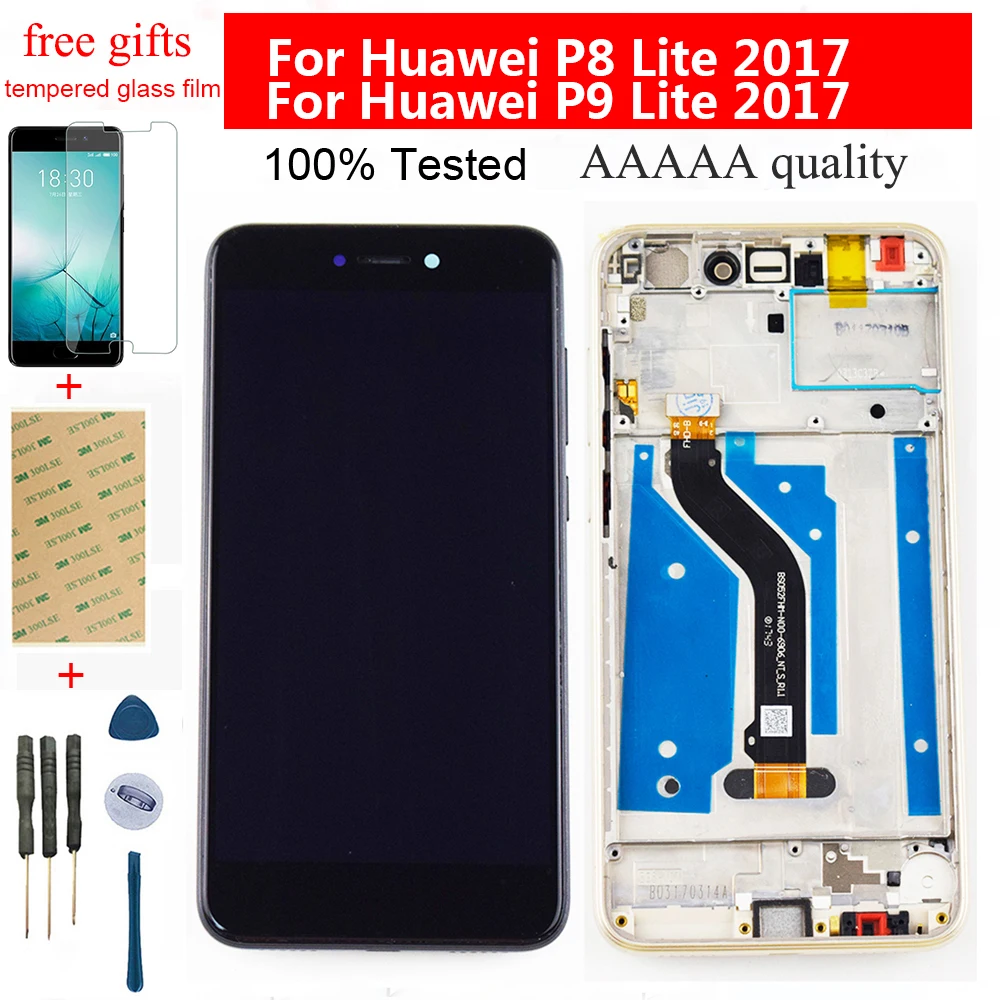 Для Huawei P8 Lite 2017 PRA LA1 LX1 ЖК дисплей сенсорный экран в сборе рамка для p9 lite
