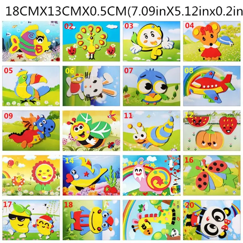 10PCS 3D EVA Foam Sticker DIY Cartoon Animal Puzzle For Children Kids Multi-patterns Styles Education Toys 090B
10PCS 3D EVA Foam Sticker DIY Cartoon Animal Puzzle For Children Kids Multi-patterns Styles Education Toys 090B