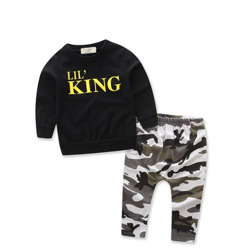 Fashion 2pcs Toddler Infant Kids Baby Boys Clothing Autumn Letter Print T-shirt Tops+Camo Pants Outfits Set 1-6T Baby Boy
Fashion 2pcs Toddler Infant Kids Baby Boys Clothing Autumn Letter Print T-shirt Tops+Camo Pants Outfits Set 1-6T Baby Boy