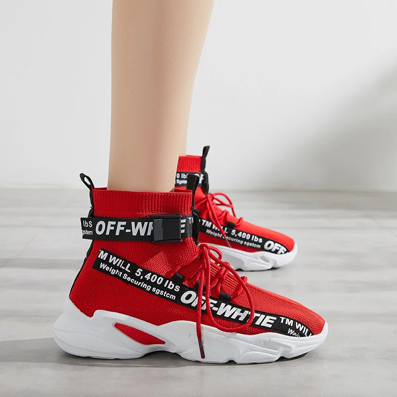 High Top Sport Casual Shoes Women Fashion Sneakers Breathable Fly Knitting White Sneakers Autumn Ankle Shoes Botas Mujer XU070
High Top Sport Casual Shoes Women Fashion Sneakers Breathable Fly Knitting White Sneakers Autumn Ankle Shoes Botas Mujer XU070