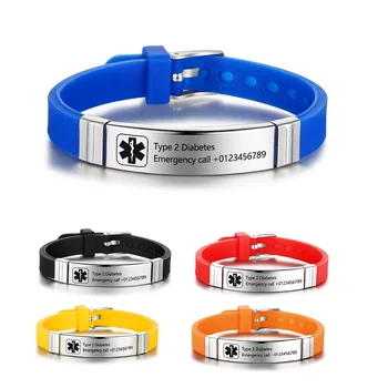 Multicolor Engravable Medical Alert ID Bracelet For Men Women Adjustable Sprots Silicone WristBand Personalized Jewelry 
Multicolor Engravable Medical Alert ID Bracelet For Men Women Adjustable Sprots Silicone WristBand Personalized Jewelry