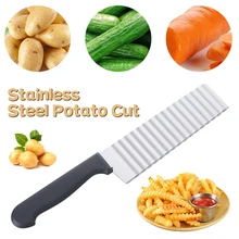 Stainless Steel Potato Chip Slicer Dough Vegetable Fruit Crinkle Wavy Slicer Knife Potato Cutter Chopper French Fry Maker New
Stainless Steel Potato Chip Slicer Dough Vegetable Fruit Crinkle Wavy Slicer Knife Potato Cutter Chopper French Fry Maker New