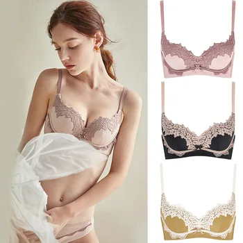 Female Elegant Soild Lace Embroidered Gathered Push Up Lingerie Without Steel Ring For Small Chest Bras Women Underwear Intimate
Female Elegant Soild Lace Embroidered Gathered Push Up Lingerie Without Steel Ring For Small Chest Bras Women Underwear Intimate