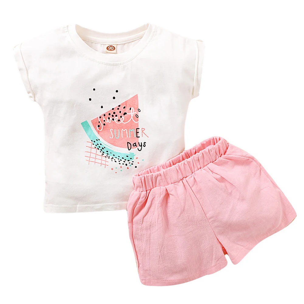 Sweet Summer Kids Clothing For Girl 2Pcs White T-Shirt+Pink Shorts Kawaii Girls Clothes Set 2020 Cotton Baby Girl Clothes D30
Sweet Summer Kids Clothing For Girl 2Pcs White T-Shirt+Pink Shorts Kawaii Girls Clothes Set 2020 Cotton Baby Girl Clothes D30