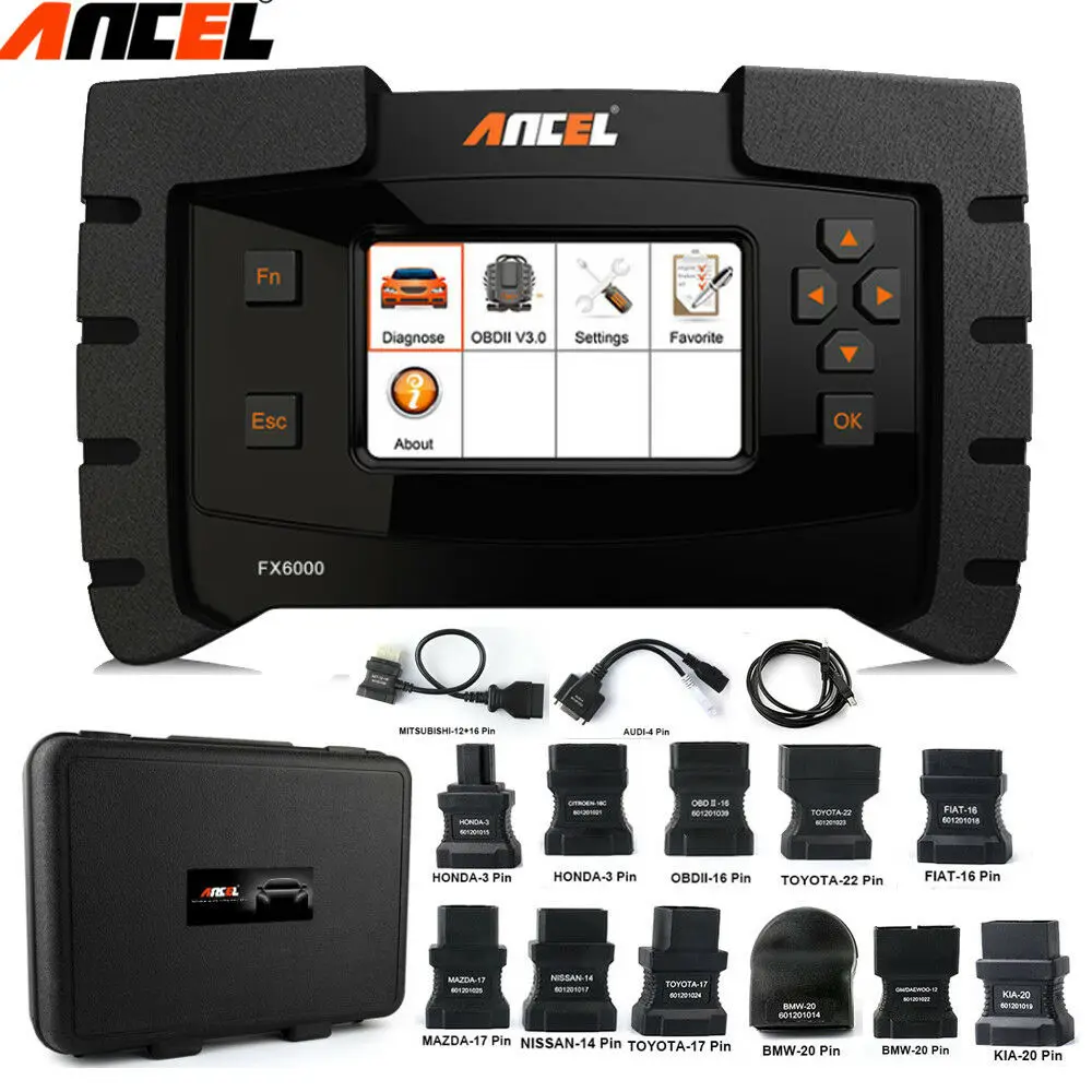 Ancel FX6000 OBD2 автомобильный автоматический сканер полная система Автомобильный сканер подушка безопасности EPB DPF кондиционер сброс Авто диагностический инструмент
Ancel FX6000 OBD2 автомобильный автоматический сканер полная система Автомобильный сканер подушка безопасности EPB DPF кондиционер сброс Авто диагностический инструмент