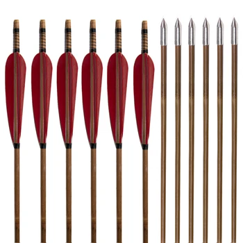 6pc Archery handcraft bamboo arrow with 5" Real Feather with broadhead stainless steel arrow tips Hunting
6pc Archery handcraft bamboo arrow with 5" Real Feather with broadhead stainless steel arrow tips Hunting