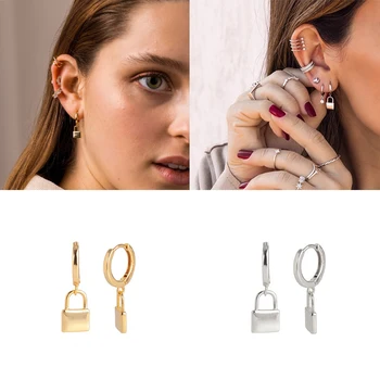 Canner 100% Real 925 Sterling Silver Hoop Earrings for Women Piercing Earring Cute Lock Gold Color Earing Jewelry pendientes
Canner 100% Real 925 Sterling Silver Hoop Earrings for Women Piercing Earring Cute Lock Gold Color Earing Jewelry pendientes