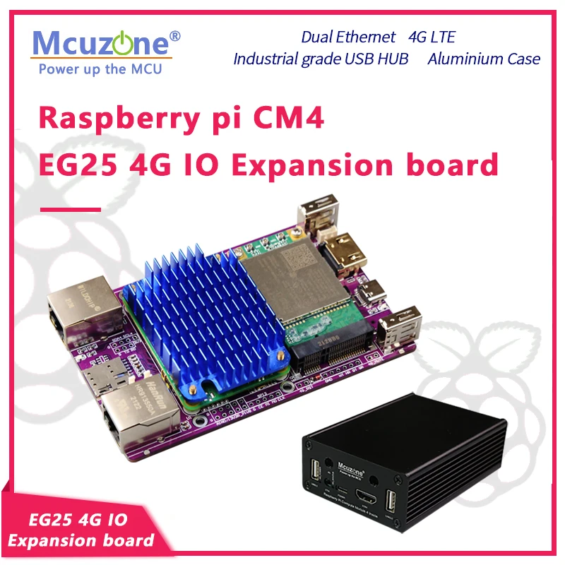 Raspberry pi CM4_4G IO Expansion board(EG25-G) Dual Ethernet /4G LTE/ Industrial grade USB HUB/Aluminium Case Ubuntu
Raspberry pi CM4_4G IO Expansion board(EG25-G) Dual Ethernet /4G LTE/ Industrial grade USB HUB/Aluminium Case Ubuntu