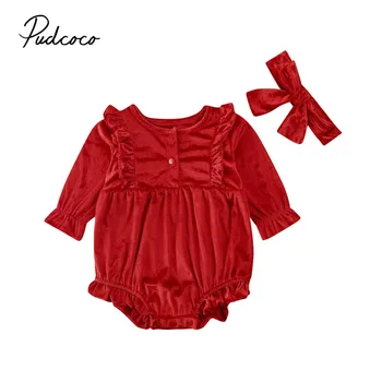 Pudcoco Velvet Romper for Newborns Baby Girls Infant Soild Long Sleeve Jumpsuit +Headband for Kids New Born Baby Clothes Outfits 
Pudcoco Velvet Romper for Newborns Baby Girls Infant Soild Long Sleeve Jumpsuit +Headband for Kids New Born Baby Clothes Outfits