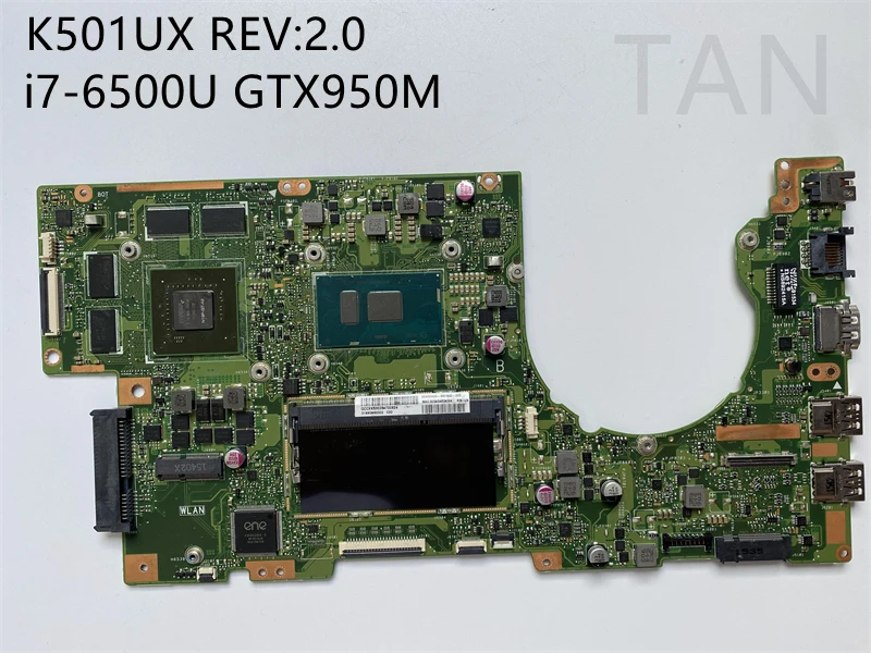 Материнская плата для ноутбука K501UX с процессором i7-6500U GTX950M GPU DDR3 полностью