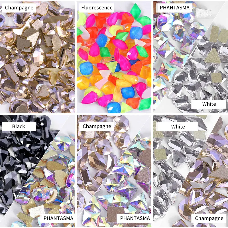 100 Pcs Shiny Crystal 3D Nail Art Rhinestone Decorations Mixed Shape Flatback Glass Diamond Jewelry Design Manicure Accessories
100 Pcs Shiny Crystal 3D Nail Art Rhinestone Decorations Mixed Shape Flatback Glass Diamond Jewelry Design Manicure Accessories