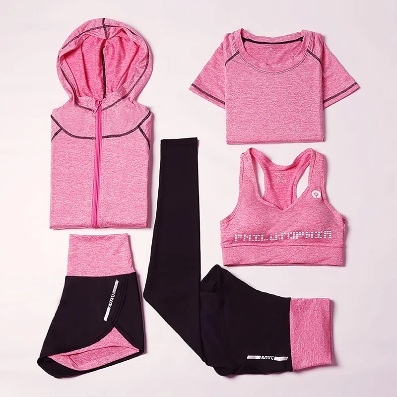 5 piece yoga set for women running fitness t shirt sports bra wear fitness clothing female training set sport suit
5 piece yoga set for women running fitness t shirt sports bra wear fitness clothing female training set sport suit