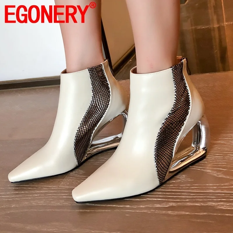 EGONERY cool leather ankle boots autumn pointed toe chelsea boots 33-43 plus size high heels women's shoes spring ankle boots
EGONERY cool leather ankle boots autumn pointed toe chelsea boots 33-43 plus size high heels women's shoes spring ankle boots