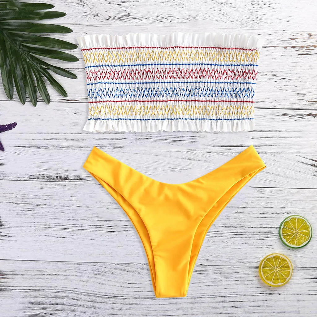 Sexy Bandeau Corrugated Striped Bikini Set Thong Mini Bikinis Padded Swimwear Women Swimsuit Brazilian Biquinis Feminino Mayo
Sexy Bandeau Corrugated Striped Bikini Set Thong Mini Bikinis Padded Swimwear Women Swimsuit Brazilian Biquinis Feminino Mayo