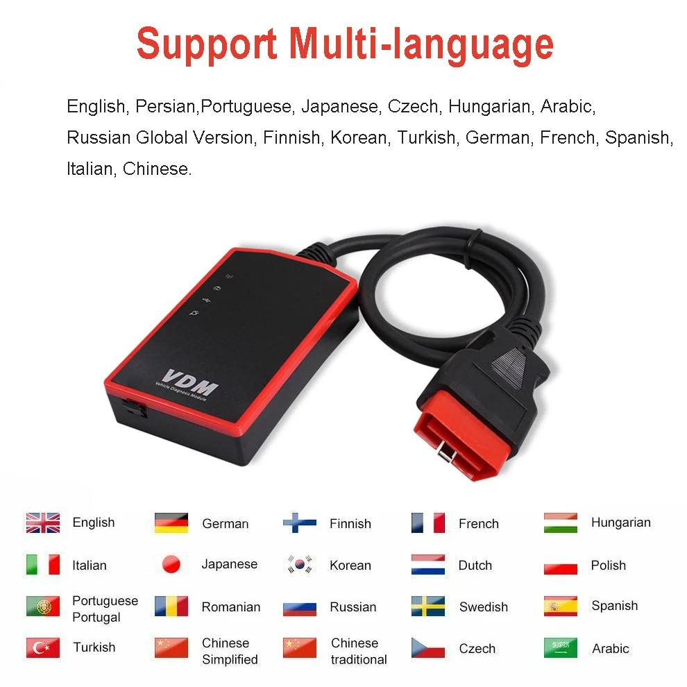 UCANDAS VDM OBD2 Code Reader Full System Wireless Diagnostic Tools for car support Wins Andriod V5.2 Lifetime Free Update Online
UCANDAS VDM OBD2 Code Reader Full System Wireless Diagnostic Tools for car support Wins Andriod V5.2 Lifetime Free Update Online