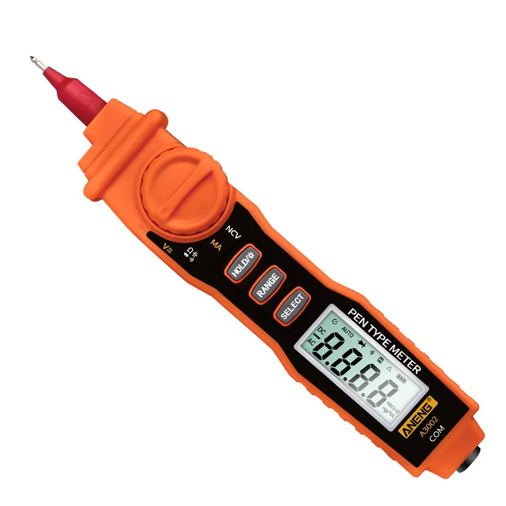 A3002 Digital Multimeter Pen Type 4000 Counts with Non Contact AC/DC Voltage Resistance Diode Continuity Tester Tool
A3002 Digital Multimeter Pen Type 4000 Counts with Non Contact AC/DC Voltage Resistance Diode Continuity Tester Tool