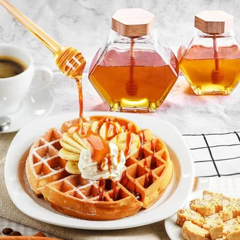 Honey jar 220/380ML container with wooden honey stick spoon bee dripper kitchen storage bottle
Honey jar 220/380ML container with wooden honey stick spoon bee dripper kitchen storage bottle