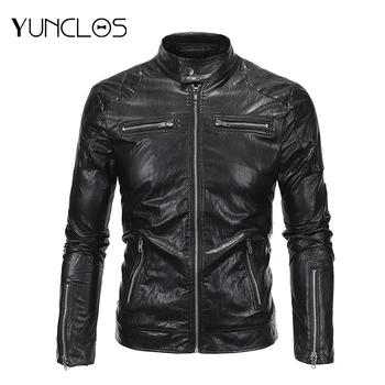 YUNCLOS Black Stand Collar Leather Men Jacket Men's Faux Leather Jacket Slim Fit Crinkle Punk Motorcycle Coat Plus Size M-5XL
YUNCLOS Black Stand Collar Leather Men Jacket Men's Faux Leather Jacket Slim Fit Crinkle Punk Motorcycle Coat Plus Size M-5XL