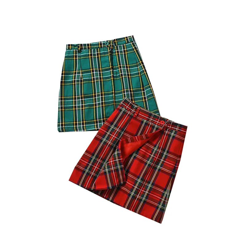 Western Style Retro High-waisted Sheath Short Skirt Women's England Red Plaid Slimming A- line Skirt Sheath Short Skirt Children 
Western Style Retro High-waisted Sheath Short Skirt Women's England Red Plaid Slimming A- line Skirt Sheath Short Skirt Children