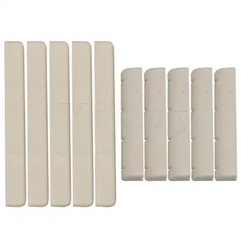 Yibuy 5 Kits Ukulele Bridge Slotted Saddle and Nut for 4 String Guitar Replace 
Yibuy 5 Kits Ukulele Bridge Slotted Saddle and Nut for 4 String Guitar Replace