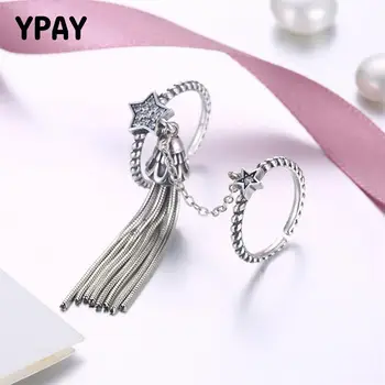 YPAY Star & Tassel CZ Double Layer Finger Ring for Women Vintage Real 925 Sterling Silver CZ Rings Fine Jewelry Gift YMR047
YPAY Star & Tassel CZ Double Layer Finger Ring for Women Vintage Real 925 Sterling Silver CZ Rings Fine Jewelry Gift YMR047