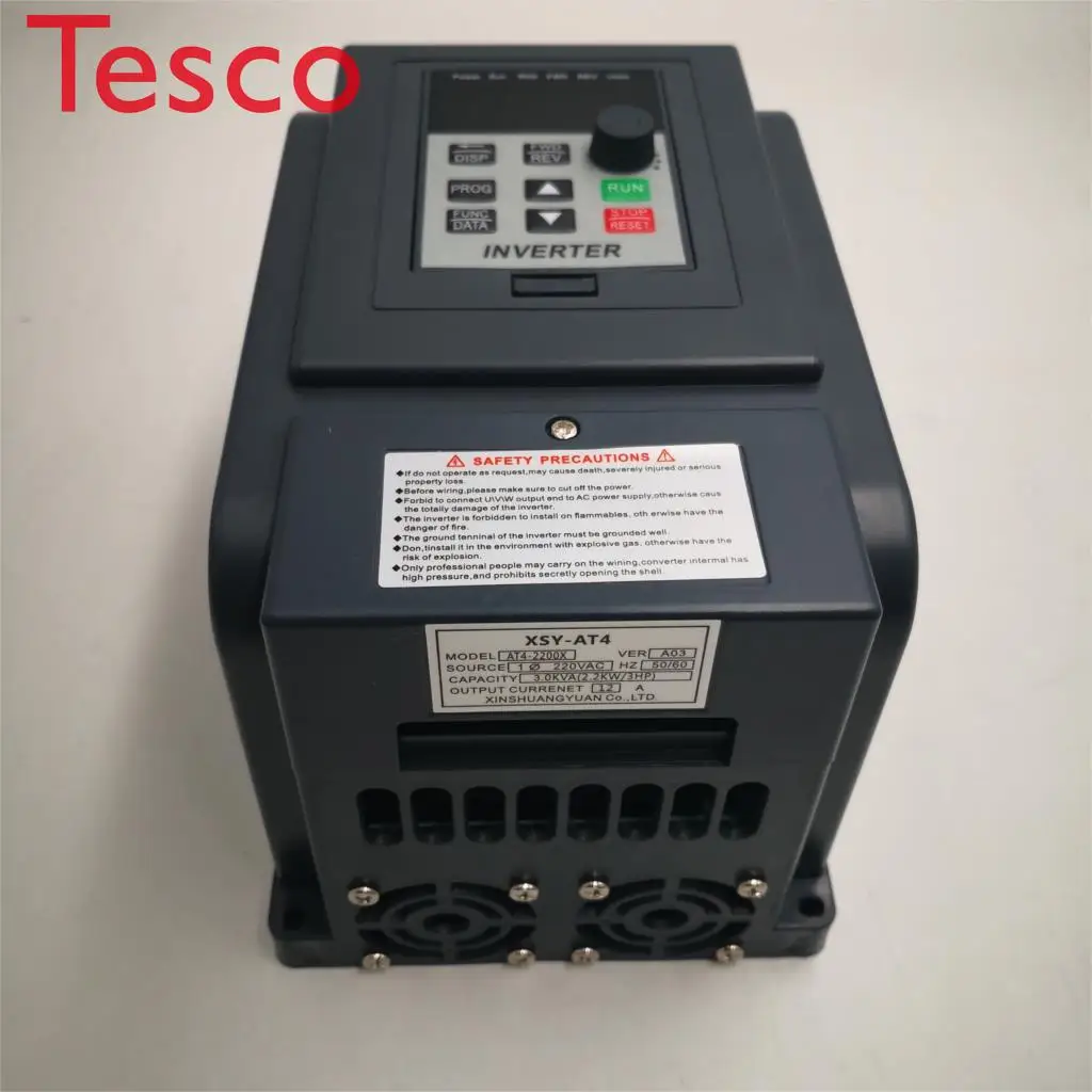 Inverter AT4 2.2KW 1P-220V in and Output Real 3P-380V out household electric input and Three-phase 380V output VFD
Inverter AT4 2.2KW 1P-220V in and Output Real 3P-380V out household electric input and Three-phase 380V output VFD