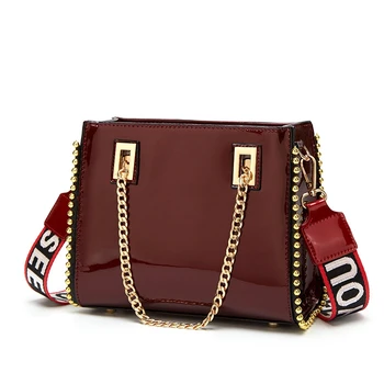 Fashion Patent Leather Ladies Bag Ladies Messenger Bag Messenger Bag Handbag Women'S Clothing Red Wine
Fashion Patent Leather Ladies Bag Ladies Messenger Bag Messenger Bag Handbag Women'S Clothing Red Wine