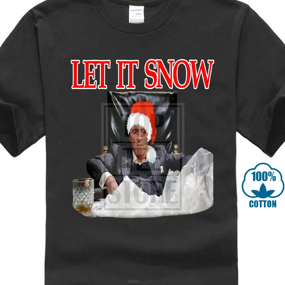 Scarface Tony Montana Let It Snow Xmas Oldskool Full Front Shirt Many Options 
Scarface Tony Montana Let It Snow Xmas Oldskool Full Front Shirt Many Options