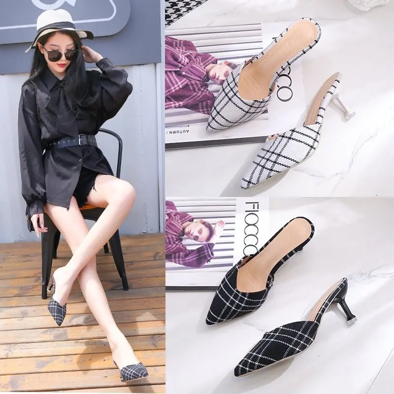 New Flip-flops Spring/summer Baotou Half-slippers Women with Tapered Toes and High Heels House Slippers S083
New Flip-flops Spring/summer Baotou Half-slippers Women with Tapered Toes and High Heels House Slippers S083