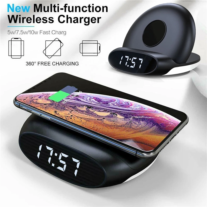 6in1 Wireless Fast Charger Universal Foldable Digital Alarm Clock USB Phone Charger Adapter Charging Desktop Portable Charger
6in1 Wireless Fast Charger Universal Foldable Digital Alarm Clock USB Phone Charger Adapter Charging Desktop Portable Charger