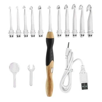 11 Sizes Lighted Crochet Hooks Set - Light Up Crochet Hooks,Rechargeable Crochet Hook with Light,2.5mm to 8mm
11 Sizes Lighted Crochet Hooks Set - Light Up Crochet Hooks,Rechargeable Crochet Hook with Light,2.5mm to 8mm