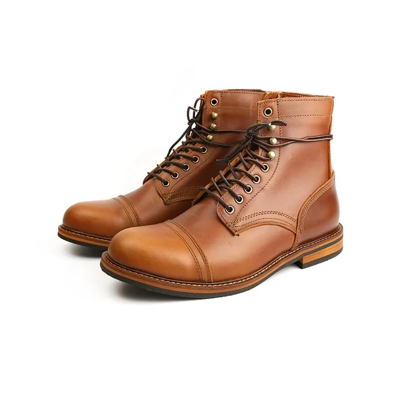 Top Quality New Designer Vintage Men Boots Handmade Wings Genuine Leather Round Toe Ankle Boots Tooling Work Motorcycle Boots
Top Quality New Designer Vintage Men Boots Handmade Wings Genuine Leather Round Toe Ankle Boots Tooling Work Motorcycle Boots